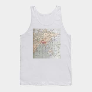 Europe and Asia, antique map 1800s Tank Top